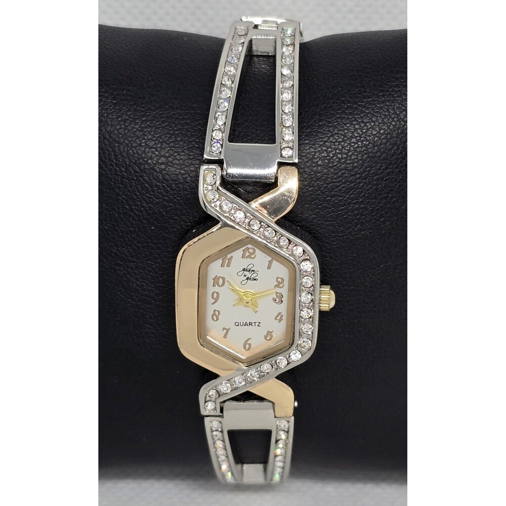 Women's Glam & Glam White Dial Two Tone Gold Silver Expansion Band Watch 11 - Picture 5 of 8
